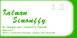 kalman simonffy business card