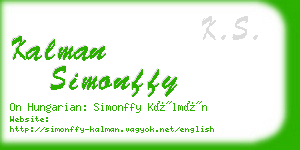 kalman simonffy business card